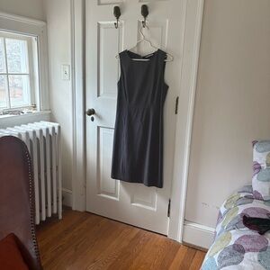 T Tahari Charcoal Sleeveless Midi Dress